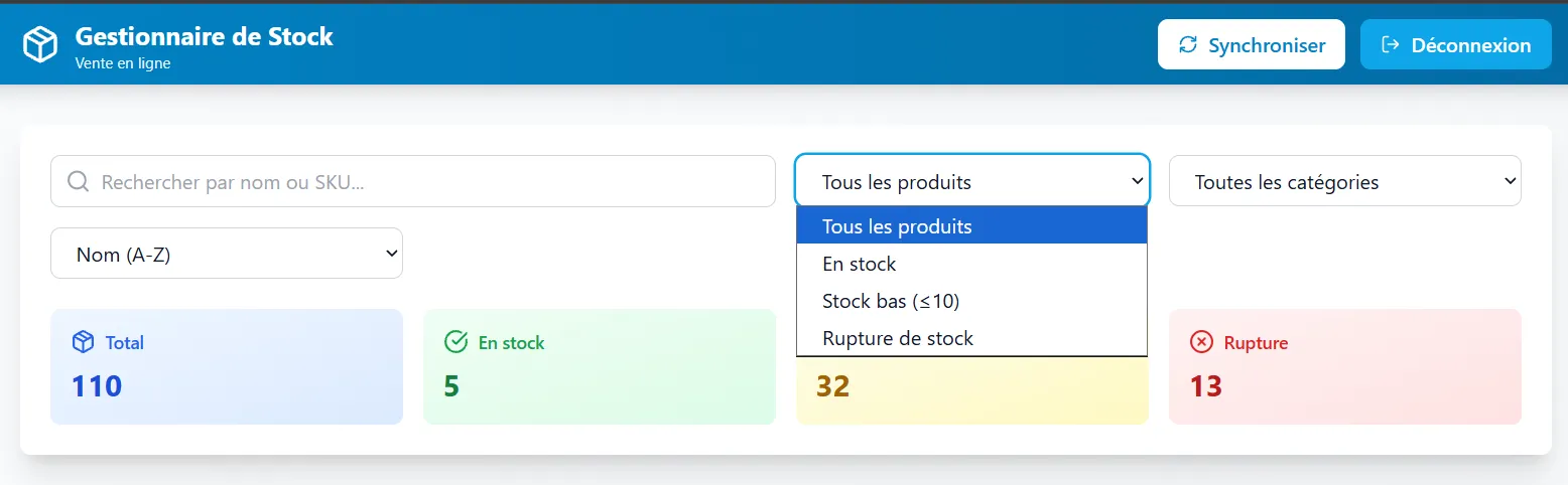 Image du projet Mon stock facile